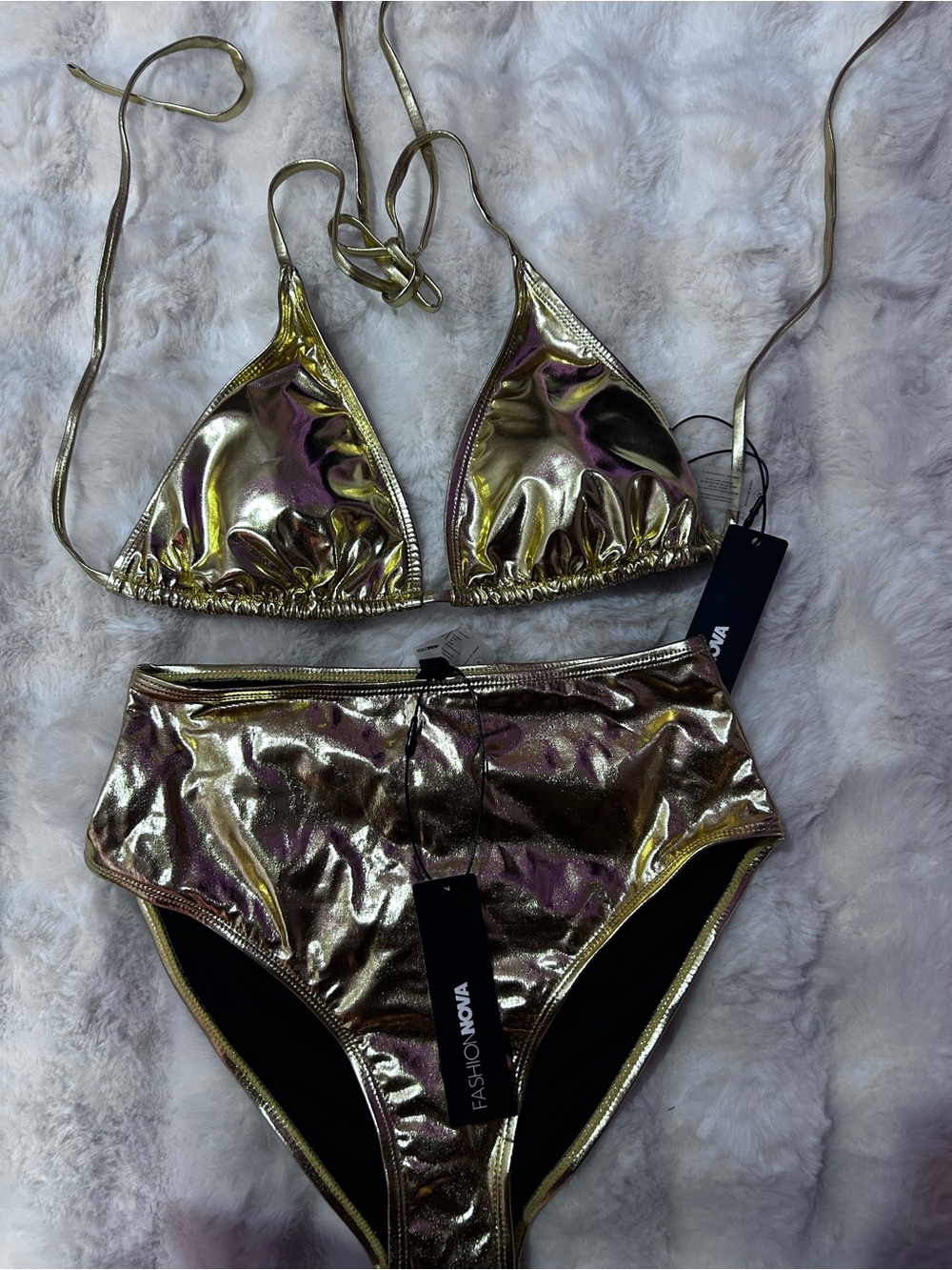 Metallic Gold Bikini Set
